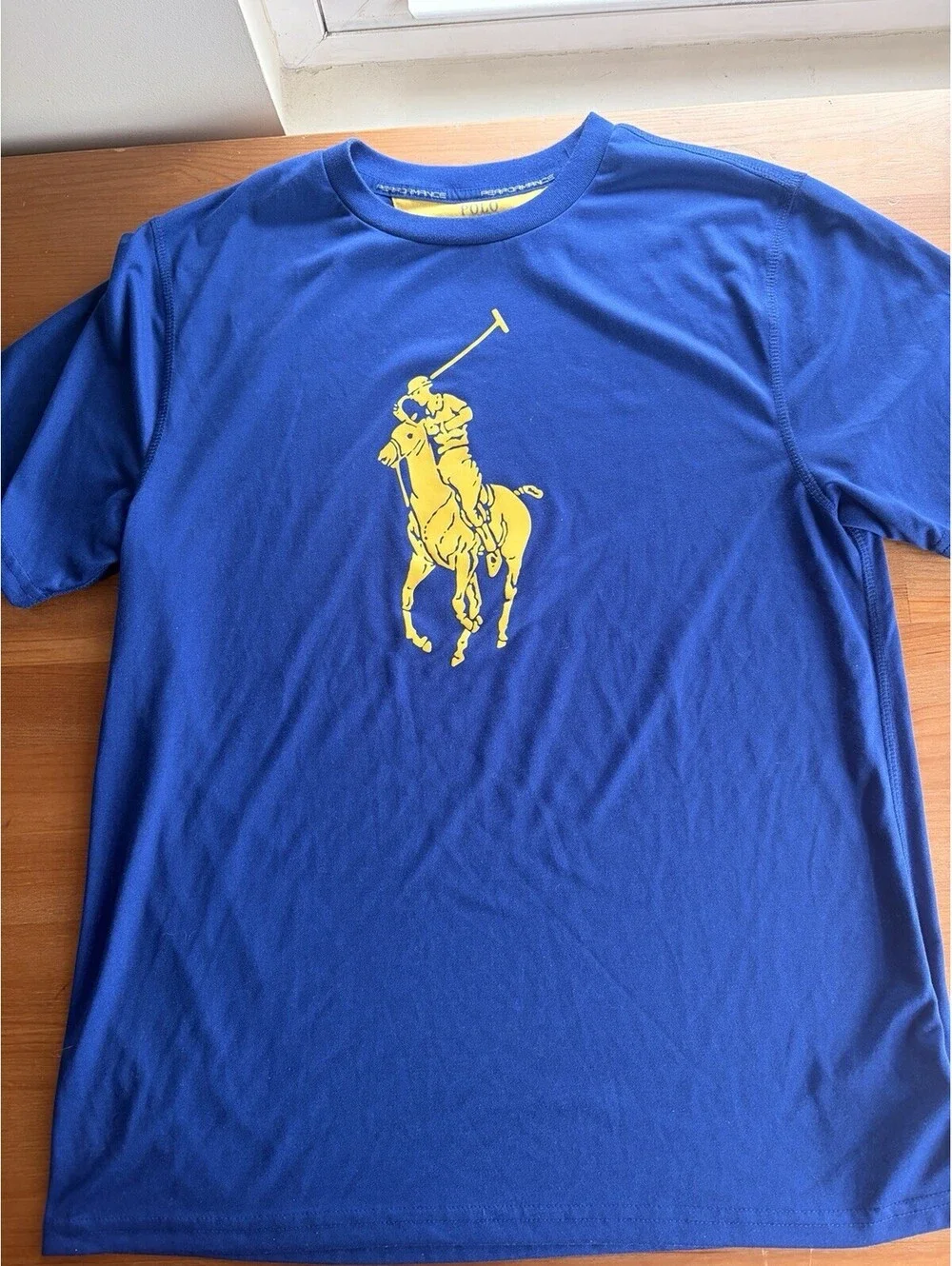 Polo Ralph Lauren Shirt Boys XL 18-20 Blue Big Pony Performance Short Sleeve